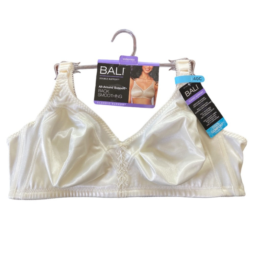 NWT Bali Women’s Wirefree Back Smoothing Bra Ivory 40C